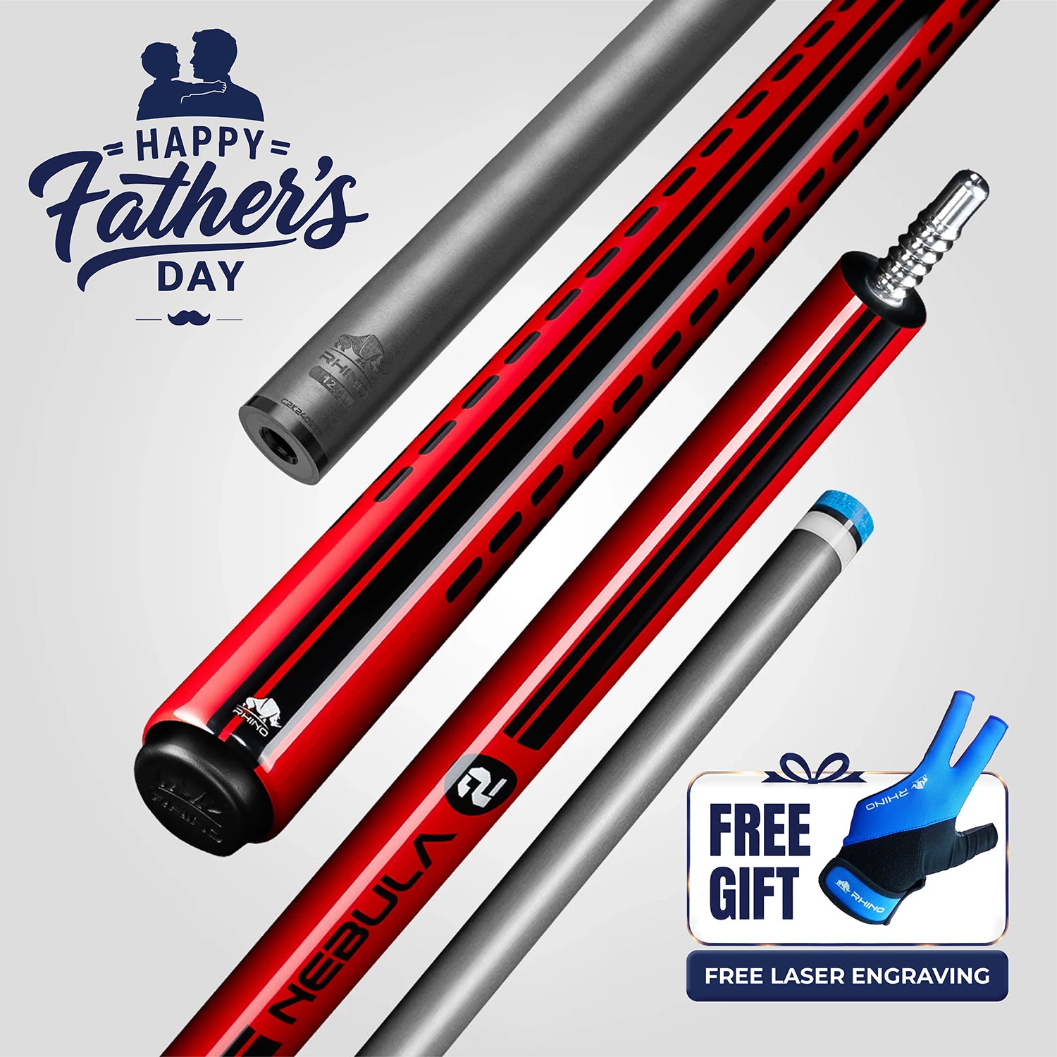 Nebula 2 Pool Cue - Crimson Red - Wrapless