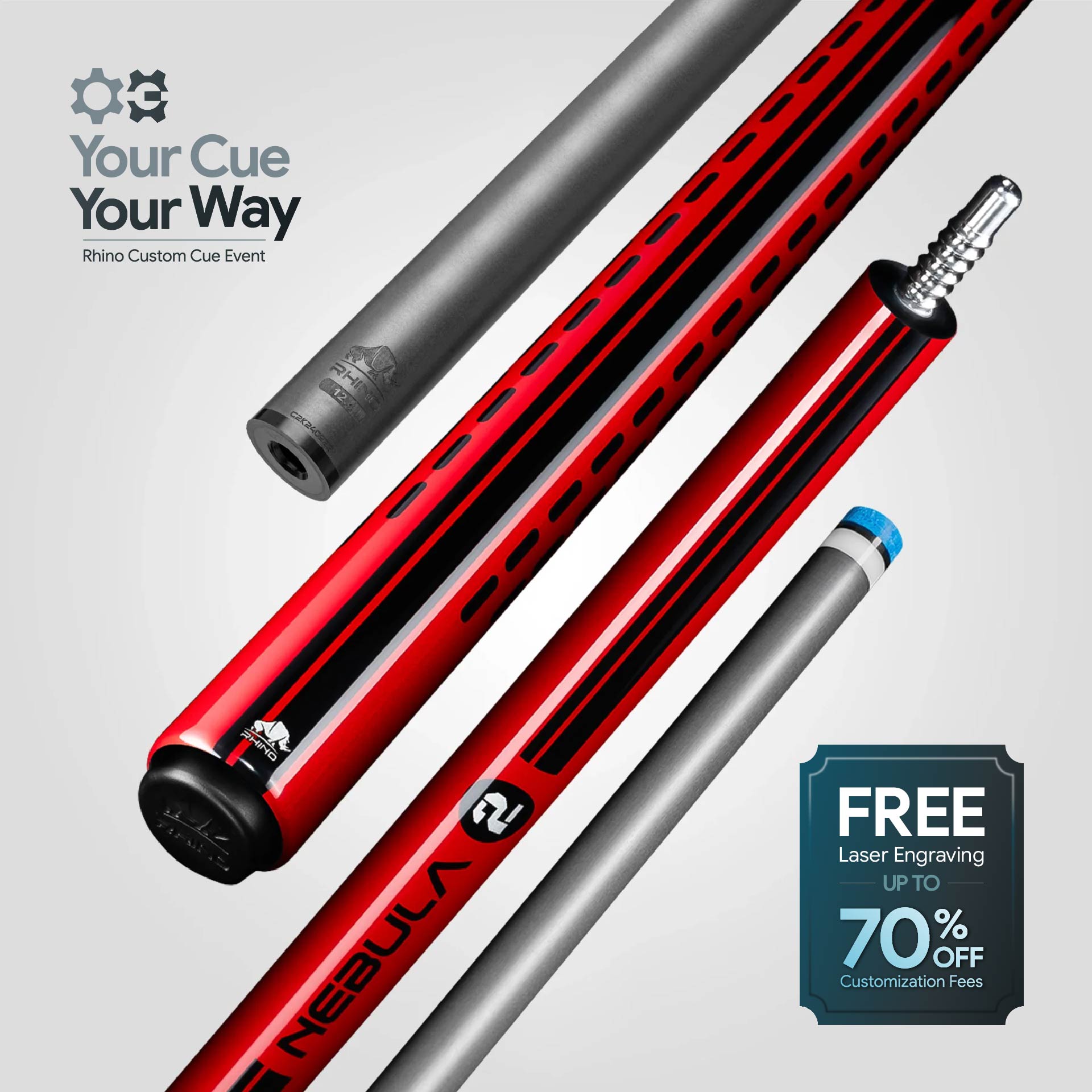 Rhino - 710mm (28'') / 3/8-8 Carbon Carom Single Shaft 12mm