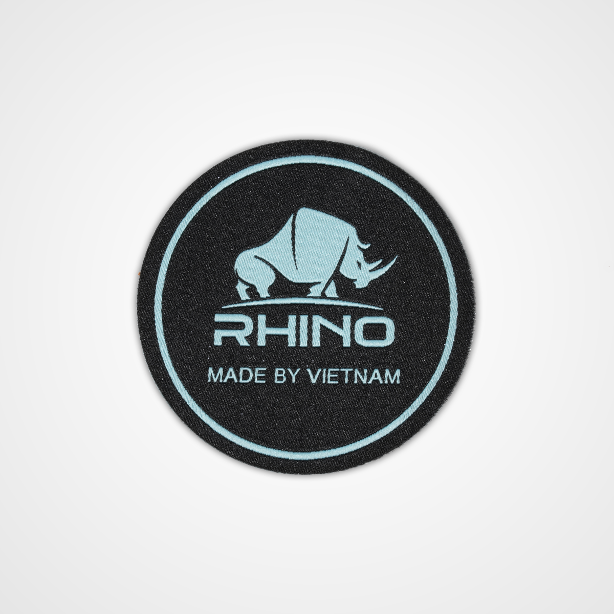 Rhino Embroidered Circle/Rectangle Patch - Blue - Pack 3