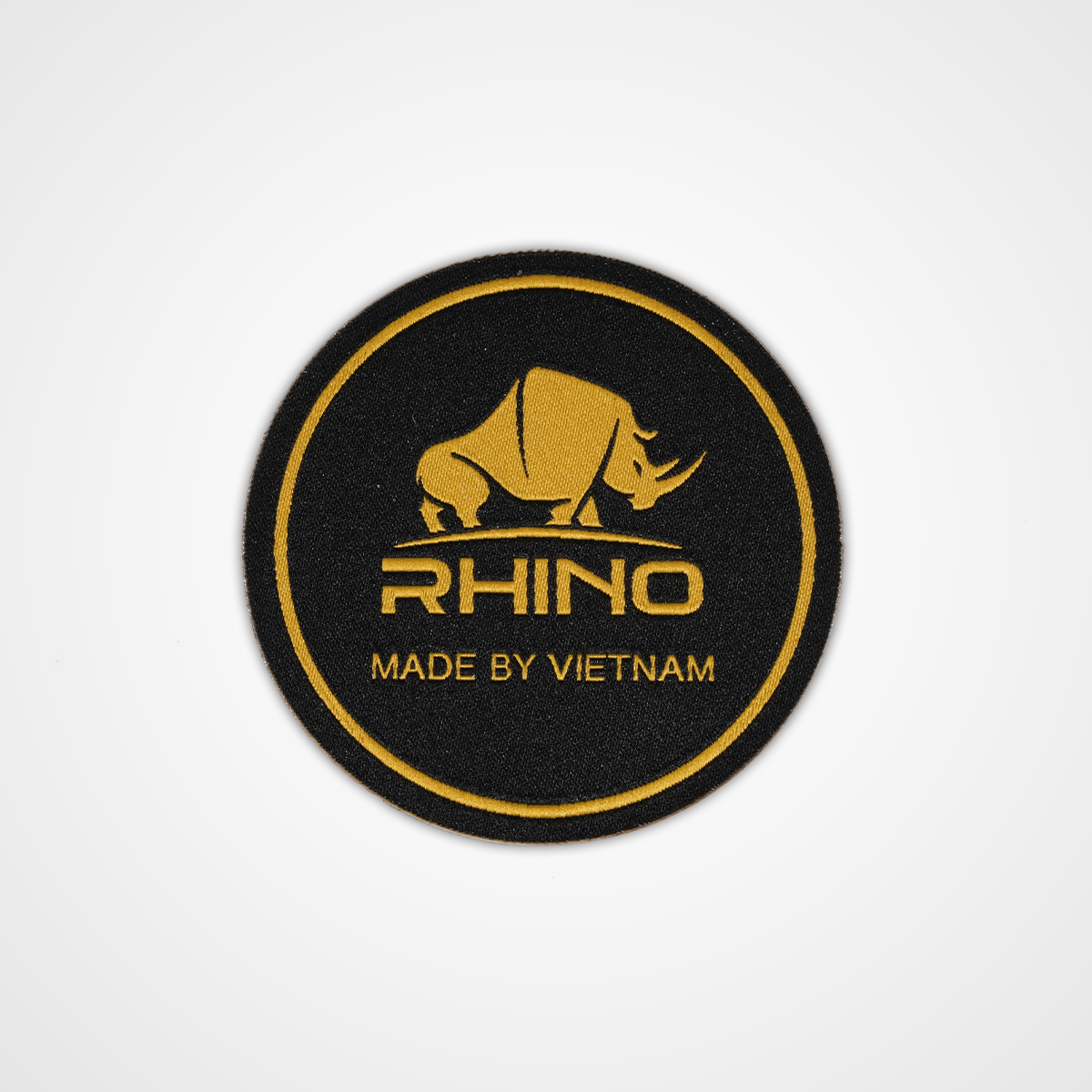 Rhino Embroidered Circle/Rectangle Patch - Yellow - Pack 3