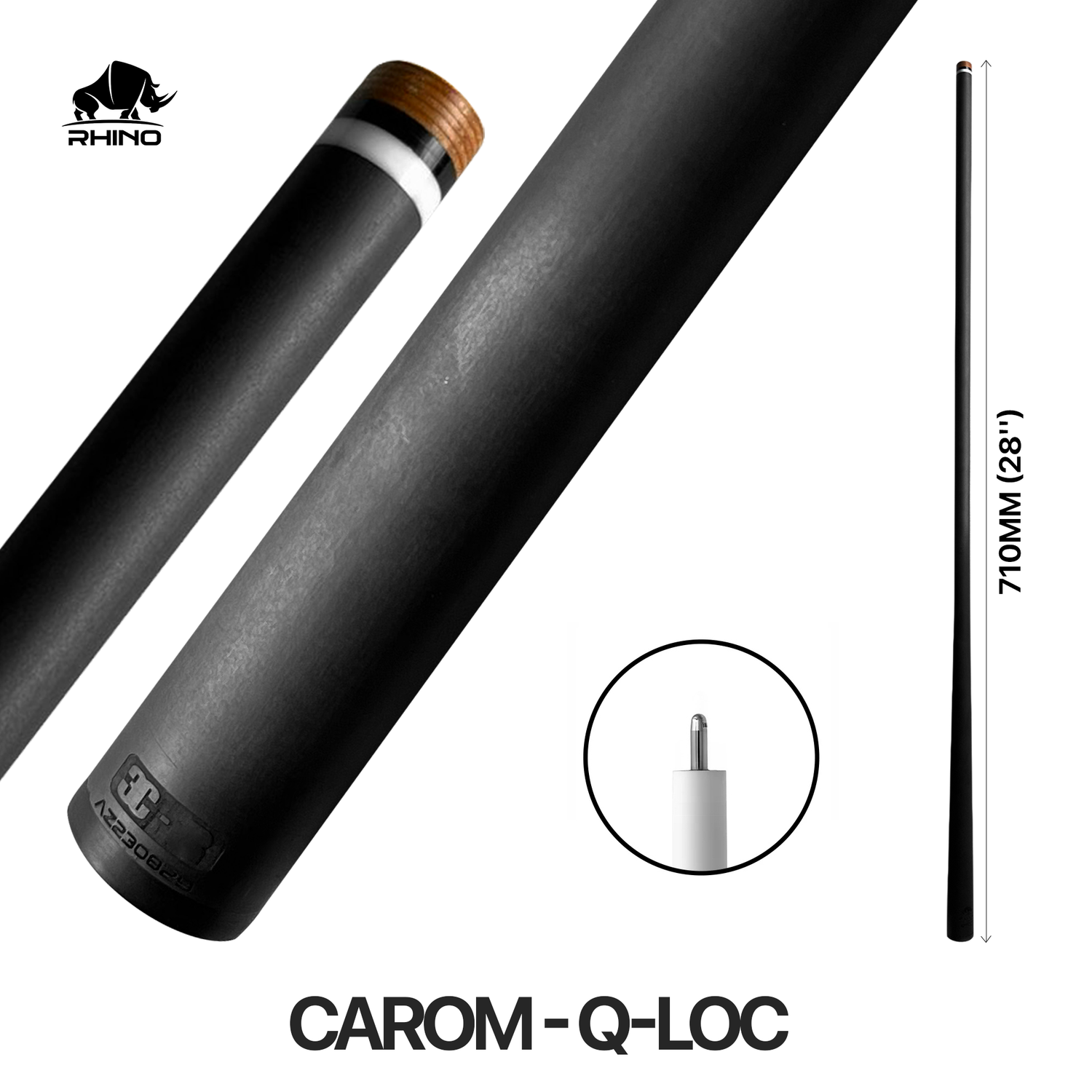 Rhino - 710mm (28'') / Q-loc Carbon Carom Single Shaft 12mm