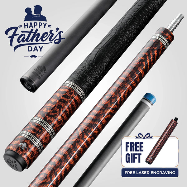 Rhino RETRÔ Pool Cue - Snake - Crocodile Embossed Microfiber Leather W