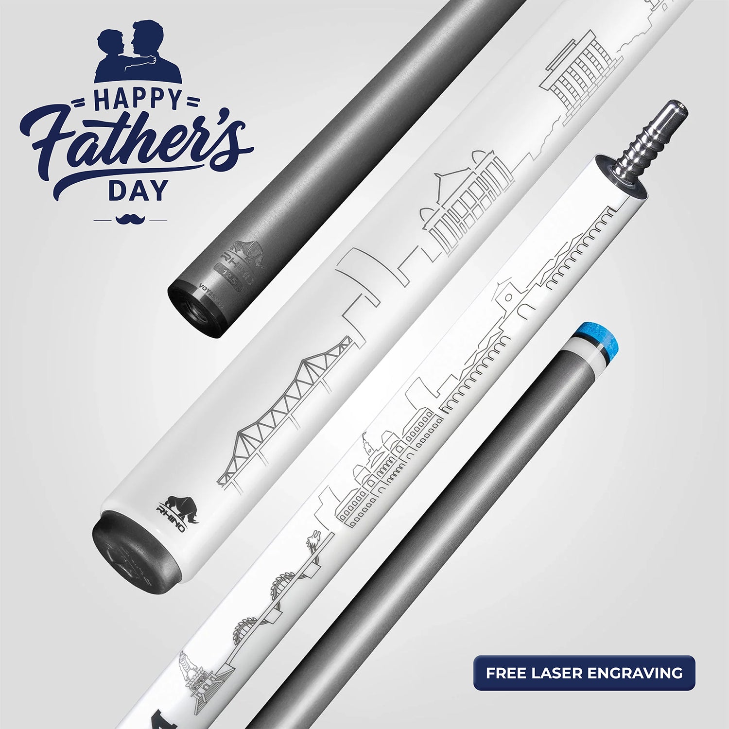 VOYAGER VIETNAM POOL CUE - WHITE - WRAPLESS