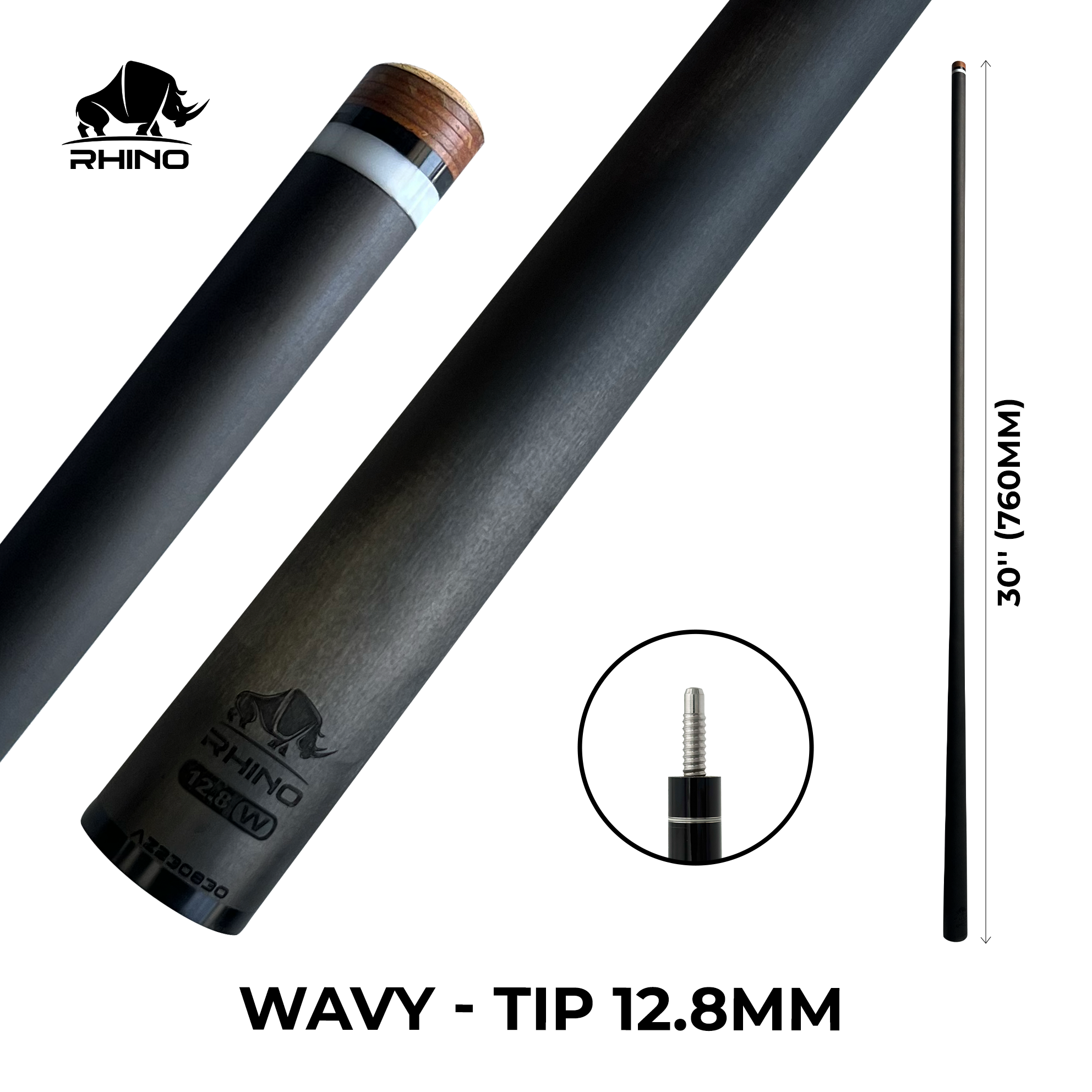 David Loman Carbon Cue 11.8mm Tip DAVID LOMAN Carbon Fiber Pool